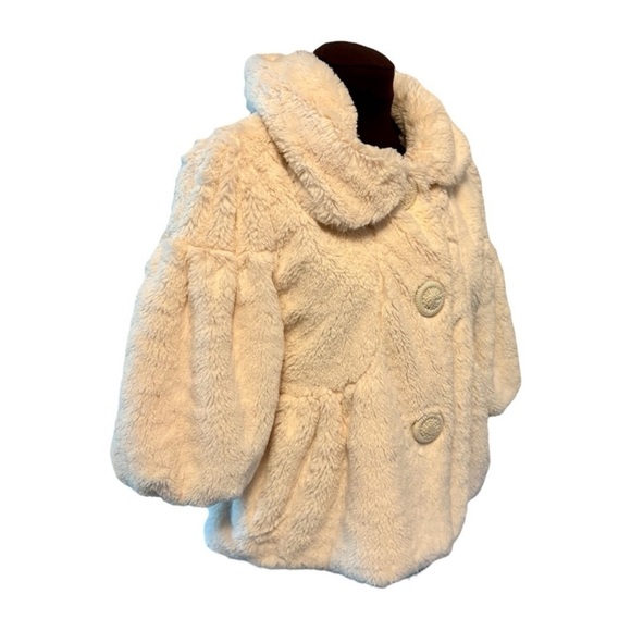 Vintage Y2K Cream Faux Fur Lined Jacket Cropped length by Forever size Small - Picture 12 of 14